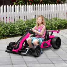 Load image into Gallery viewer, 24V 7.5 MPH Electric Go Kart with Adjustable Seat, Drifting Car Battery Powered Ride for 6-12 Years Old, Pink

