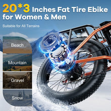Load image into Gallery viewer, 1000W Folding Electric Bike, 48V 20.8AH Large Removable Battery E-Bike, 30+MPH, 80 Miles Max Range, 20&quot; Tire E-Bikes For Women/Men
