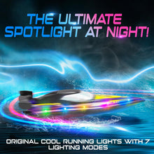 Load image into Gallery viewer, Remote Control Boat - 32+ KPH Fast RC Jet Boat with 9 Light Modes for Pools, Lakes &amp; Saltwater, 17&quot; Large RC Boats for Adults, Teens, Kids, Summer
