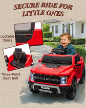 Load image into Gallery viewer, First Ride On Licensed Ford F-150 Raptor 12 Volt Kids Ride on Car, Ride on Toys for Kids with Remote Control (Red)

