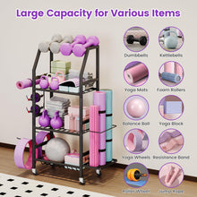 Load image into Gallery viewer, Homeiju Dumbbell Rack, 4 Tier Weight Rack for Home Gym,  Dumbbell and Balls
