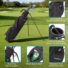 Load image into Gallery viewer, GREEN ACTION Lightweight Golf Stand Bag for Men Small Golf Clubs Bag with Strap &amp; Stand Pitch and Putt Golf Club Bags Holds 5-6 Clubs Easy to Carry for Driving Range, Par 3, Standard Courses
