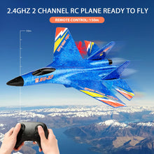 Load image into Gallery viewer, RC Plane Remote Control Glider Airplanes 2.4 GHZ 2 Channels, Easy to Fly RC Fighter, Remote Control Aircraft with Automatic Balance Gyro
