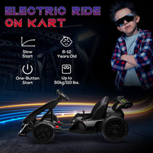 Load image into Gallery viewer, 24V 7.5 MPH Electric Go Kart with Adjustable Seat, Drifting Car Battery Powered Ride on Toy Outdoor for 6-12 Years Old, Black
