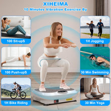 Load image into Gallery viewer, XIHEIMA Vibration Plate Exercise Machine for Lymphatic Drainage, Whole Body Fitness Workout Equipment Stand Shake Board Sport Gym for Weight Loss Fat Burner for Women Men (White)
