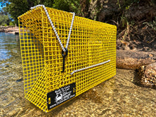 Load image into Gallery viewer, OceanBuilt Bull Minnow &amp; Baitfish Trap – Small 20" x 12" x 6" Live Bait Trap – 0.5" Mesh PVC Coated Wire Trap with Dual Throats – Heavy Duty Saltwater Bait Fish Trap
