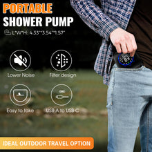 Load image into Gallery viewer, Rechargeable Portable Shower Pump for Camping, 8000mAh, XL Foldable Bucket
