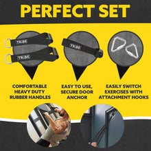 Load image into Gallery viewer, Tribe Lifting Resistance Bands for Working Out Men and Women - Set of 5 Pull Up Bands for Strength Training, Exercise Bands with Handles, Door Anchor and Bar Options for Home Gym

