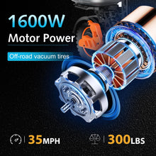 Load image into Gallery viewer, Electric Scooter Adults, 1600 W Motor Up to 50 Miles Range &amp; 35 MPH Top Speed, 11&quot; Off Road Tire Folding E-Scooter
