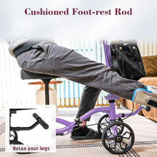 Load image into Gallery viewer, Fvzzin Lightweight Knee Scooter Crutch Alternative, Foldable &amp; Adjustable Knee Scooter for Adults for Foot Surgery, Steerable Knee Walker with Detachable Basket, Includes DIY Stickers-Cream Purple
