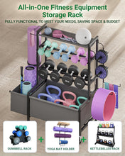Load image into Gallery viewer, FavourLife Dumbbell Rack, Adjustable 4-Tier Weight Rack Movable for Dumbbells
