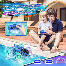 Load image into Gallery viewer, Amphibious Remote Control Car 4WD Waterproof 2.4Ghz Fast Stunt RC Car 360° Rotating with Lights Xmas Gifts
