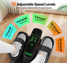 Load image into Gallery viewer, Under Desk Elliptical Machine, Upgraded 6 Adjustable Resistance &amp;15 Speeds Electric Elliptical Leg Exerciser while Sitting for Seniors with Forward &amp; Reverse Direction, Touch Screen and Remote Control

