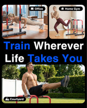 Load image into Gallery viewer, 2026 Upgrade Adjustable 2-in-1 Dip Bar Station &amp; Push Up Bars for Home Gym - Red
