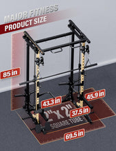 Load image into Gallery viewer, Major Fitness Drone3 Smith Machine All-in-One Home Gym Squat Rack with Cable Crossover &amp; Pull-Up Station, Heavy-Duty Full-Body Workout for Strength Training (D3SMS-KHA (with Bench Elite RD)
