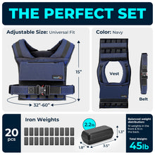 Load image into Gallery viewer, Gymnastics Power Weighted Vest Adjustable for Men and Women – Workout Weight Training Vest for Fitness, Running, Strength, Exercise &amp; Cross Training
