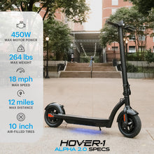 Load image into Gallery viewer, Foldable Electric Scooter with 450W Brushless Motor, 18 mph Max Speed, 10” Air-Filled Tires and 12 Mile Range

