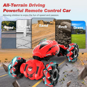 RC Car Toys for Boys Girls 6-12, Birthday Xmas Gifts for 6 7 8 9 10 11 12 Years Old, Gesture Sensing RC Stunt Car with Lights