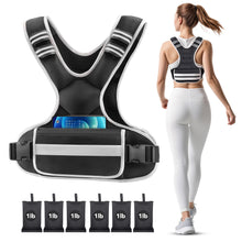 Load image into Gallery viewer, Adjustable Weighted Vest Woman 4-10lb/12-18lb/20-32lb Weighted Vest Men with 6 Ironsand Weights, Shoulder Pads and Large Pocket for Walking Running Crossfit Strength Training, 12-18lb
