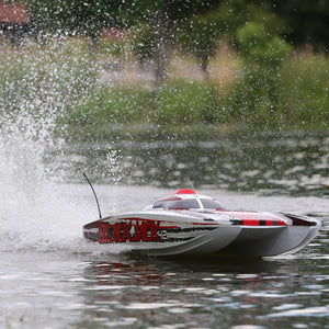 Pro Boat RC Blackjack 42" 8S Brushless Catamaran RTR Battery and Charger Not Included White/Red