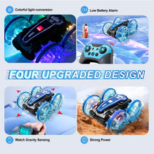 Load image into Gallery viewer, Amphibious Remote Control Car, 2.5GHz 4WD 131Ft 360° Rotation, 180° Flip，60Mins Play, Rechargeable Gesture Rc Car with LED
