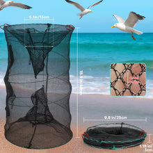 Load image into Gallery viewer, DTUQYX 4 Sets Professional Collapsible Crab Trap for Blue Crabs, Minnow Fish Trap with Double-Layer Mesh, Foldable Design for Saltwater &amp; Freshwater Fishing, Easy Storage &amp; Carry
