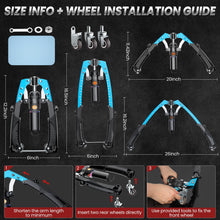Load image into Gallery viewer, Twister Arm Trainer, 3 in 1 Hydraulic Power Chest Workout Equipment with Ab Roller Wheels and Hooks-Blue

