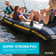 Load image into Gallery viewer, INTEX Seahawk 3-Person Inflatable Fishing Boat Set with Oars and Pump
