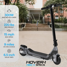 Load image into Gallery viewer, Foldable Electric Scooter with 250W Rated Brushless Motor, 15 mph Max Speed, 6.5” Wheels, 9 Mile Range Commuting Scooter for Kids + Teens
