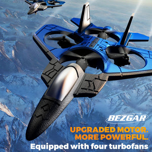 RC Fighter Airplane丨F-22 Raptor Mini Drone Remote Control Jet Plane Stunt Drone for Adults & Kids Toy with Light Gift for Kids Beginner