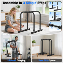 Load image into Gallery viewer, SPORTSROYALS DP3 Dip Station Adjustable Dip Bar -  black-05

