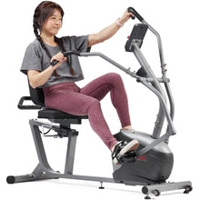 Load image into Gallery viewer, Sunny Health &amp; Fitness Compact Performance Recumbent Elliptical Bike - Gray
