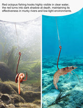 Load image into Gallery viewer, Facikono 1/0-10/0 Red Fishing Hook with Leader (10/0 Red, 100pcs)
