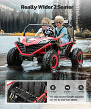 Load image into Gallery viewer, 24V 2 Seater Ride on Car for Kids,10AH 4WD Powered Ride on Toy for Big Kids,4.5MPH Large Side by Side Electric Car, Red
