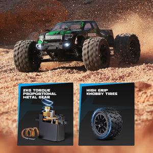 1:18 Scale All Terrain RC Car 18859, 36 KPH High Speed 4WD Electric Vehicle with 2.4 GHz Remote Control, 4X4 Waterproof Off-Road