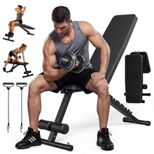 Load image into Gallery viewer, Adjustable Weight Bench for Home Gym, 600LBS Capacity Foldable Workout Bench with 7 Backrest Positions for Full Body Exercise, Compact for Small Spaces, Incline Decline Flat Bench with Quick Adjustment &amp; Easy Folding
