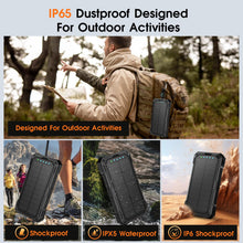 Load image into Gallery viewer, BLASOUL Solar Power Bank,49800mAh Wireless Portable Phone Charger with 4 Built-in Cables,22.5W Fast Charging USB-C in/Output External Battery Pack for iPhone,Android,Perfect for Hiking/Camping
