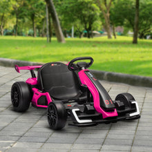 Load image into Gallery viewer, 24V 7.5 MPH Electric Go Kart with Adjustable Seat, Drifting Car Battery Powered Ride for 6-12 Years Old, Pink
