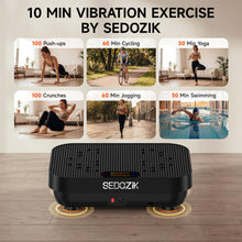 Load image into Gallery viewer, SEDOZIK Vibration Plate Exercise Machine, Vibration Plate for Lymphatic Drainage Weight Loss, 450 Lbs Capacity Full Body Vibrating Platform Workout Equipment with Bluetooth for Home Women Men, Black
