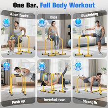 Load image into Gallery viewer, SPORTSROYALS DP3 Dip Station Adjustable Dip Bar - Yellow

