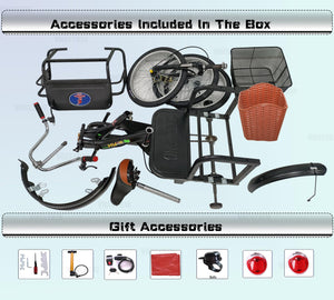 Adult Tricycle 7 Speed, 3 Wheel Bikes with Rear seat, Adult Trikes 20/24 inch Wheels Low Step-Through for Adults Women Men