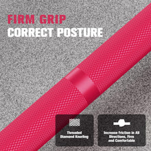 Load image into Gallery viewer, RitFit Elite 7ft Olympic Barbell, Robust 45lb Barbell for Weightlifting and Powerlifting, Superior Olympic Bar with Exceptional 500lbs Load Capacity, Weight Bar for 2” Standard Plates Sliver/Pink
