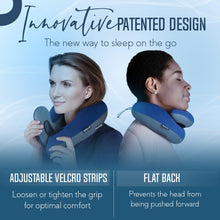 Load image into Gallery viewer, BCOZZY Organic Cotton Double Support Neck Pillow for Travel - 3 Ergonomic Positions for Head, Neck, and Chin Comfort - Ideal for Sleeping Upright on Flights, Cars, and at Home – Large, Navy
