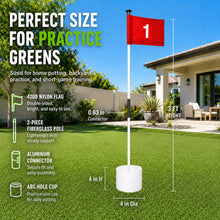 Load image into Gallery viewer, GEAVOUED 3FT Golf Flagsticks Mini with Flags and Cup Bases, Fiberglass Practice Flag Poles for Putting Green, Easy to Assemble, Portable for Backyard Indoor Outdoor Golf Practice (4 PACK -W)
