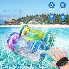 Load image into Gallery viewer, Amphibious Remote Control Car Boat,2.4Ghz 360° Rotation Gesture Sensing Stunt RC Cars,4WD Waterproof RC Trucks, Water Beach Pool Toys
