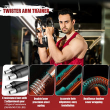Load image into Gallery viewer, Twister Arm Trainer, 30-120 lbs Adjustable Twister Arm Chest Exerciser with 4 Spring &amp; Poster -Grey
