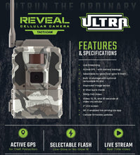 Load image into Gallery viewer, TACTACAM Reveal Ultra Cellular Trail Camera – 4K Photo, 1080P Video, Live Streaming, GPS, Low-Glow/No-Glow Flash, LTE + SD Cards | (16PK)
