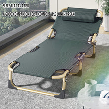 Load image into Gallery viewer, Camping Cot, Portable Folding Outdoor Bed, 5Position Folding Chaise Lounge Chair, Portable Sleeping Cot for Travel Outdoor Office Indoor Fishing
