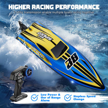 Load image into Gallery viewer, Brushless RC Boat 30+MPH, Big Remote Control Boats for Adults and Kids, Fast Racing Boat with Self-Righting, LED Lights
