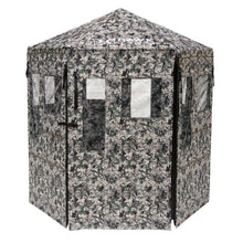 Load image into Gallery viewer, Hawk Warrior Hunting Durable 72'' L X 78'' T No-Tool Assembly Camo Concealing Ground Panel Blind with Silent Magnetic Closures &amp; Multiple Windows
